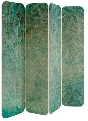 HEALANCY Paravent Raumteiler - 4-teilig Raumtrenner, Druck 2-Seite - Premium QUALITÄT 100% Holz - Raumtrenner - Trennwand Wohnung - Room Divider - Spanische Wand Deko Modern Sichtschutz