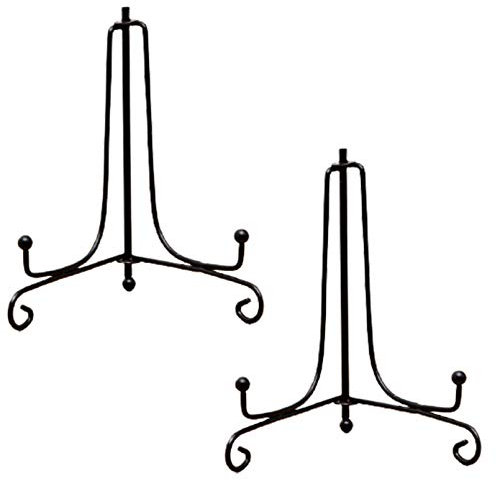 MUIDSEN Buchständer, 2er-Pack Metallständer, Staffelei-Plattenständer, Fotohalterständer aus schwarzem Eisen for Zuhause(Size:6inch)