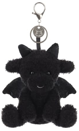 Apricot Lamb Schwarz Drache Netter Schlüsselanhänger, weich gefüllte Plüsch Schlüsselanhänger Spielzeug für Kinderrucksack, Geldbörse, 12 cm