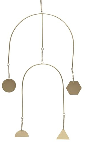 Boho Hängedeko Pumpo handgefertigt aus Metall in Gold 48 cm Dekoration