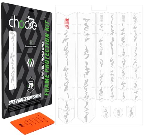 CNCLOL Fahrrad Rahmenschutzfolie für Rennrad/Gravel,20 teiliges Fahrrad Rahmenschutz Lackschutzfolie-Fahrradrahmen Schutzfolie für Ober/Unterrohr,Sitzstreben,Kettenstrebe,Kabelverschleiß.weiß