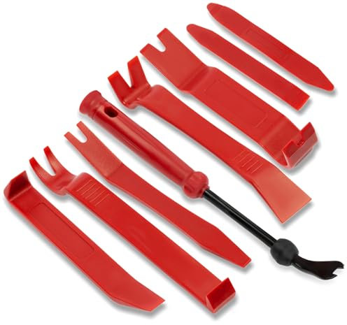 GADLANE Desmontables Coche - Kit de 8 Piezas de Palanca Plastico para Utensilios Coche, Herramientas de Extracción de Radio y Panel, Nylon Duradero, Incluye Estuche de Transporte, para Autos y RV