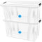 Aufbewahrungsboxen mit Deckel 7L 14L 21L 32L 55L 80L Plastik Boxen Klickverschluss Stapelboxen Sets Lebensmittelecht Haushalt & HLKauf-Block (2x 80Liter & 1x HLKauf-Block)
