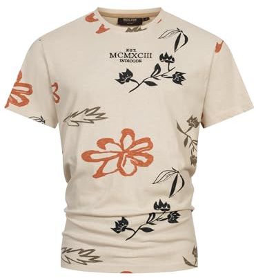 Indicode Herren INAsbjorn T-Shirt Sommershirt aus Baumwolle mit Brusttasche | Lässiges Kurzarmshirt mit Brusttasche für Sommer und Alltag, Baumwollshirt, Basicshirt, Freizeitoberteil für Männer