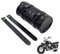 Tuwyii wasserdichte Motorrad Satteltaschen aus PU-Leder – Universelle Werkzeugtasche mit 2 Verstellbaren Gurten für Lenker, Gabel & Rahmen – Robustes Outdoor-Motorradzubehör für Reisen (Schwarz 31cm)