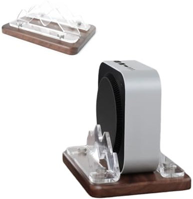 For MAC Mini M4 Pro, Desktop Vertical Wood Base Anti-Slip Stable Acrylic Stand, PC Mini M4 Durable Cooling Base DIY Bracket.