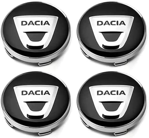 4 Stück Auto Radnabenkappen für Dacia Duster Spring Logan Sandero Jogger Lodgy Bigster Dokker,Nabendeckel Felgendeckel Nabenabdeckungen Wasserdicht Staubdicht Reifen Felgen Zubehör,56mm-A