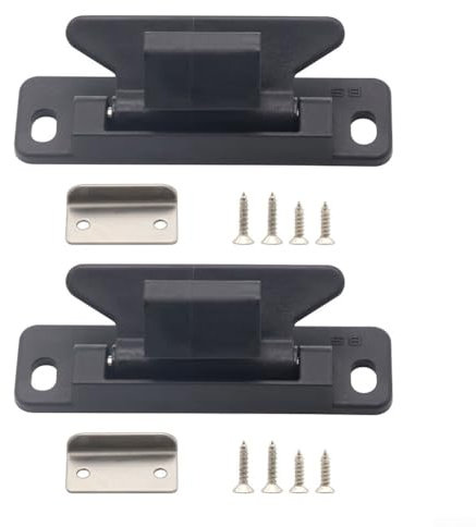 2 Stück Zugangsschnäpper Schubladenriegel zuverlässig und für Wohnmobile und Anhänger mit Schrauben (weiß schwarz)