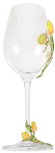 CIYODO Glastulpenkelch Blumenweinkelch Glascocktailkelch Für Bar Party Exquisiter Glasbecher Rotweinbecher