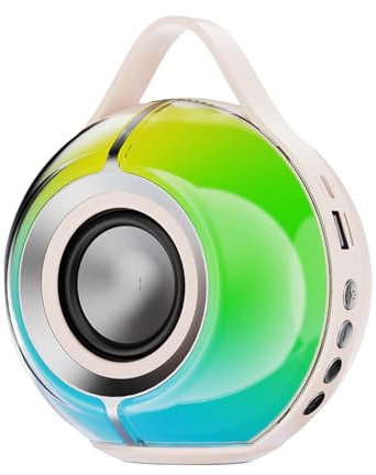 Generisch Altoparlante per esterni – Altoparlante portatile con illuminazione a LED, impianto stereo per famiglie, bagno, garage, ufficio, auto