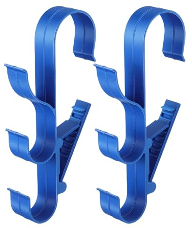 Huxibai Organisateur d'outils de piscine, crochets pour accessoires de piscine - 2 pièces support de rangement sur bord pour accessoires, réseaux, serviettes, brosses et râteaux