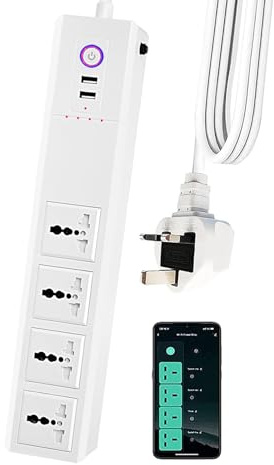 Smart power board, surge protector, USB extension, Alexa power board, compatible with Alexa and Google