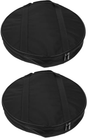 2 Stück Gongbeutel aus Oxford Stoff, Schwarz, Ø 40cm, Tragbar | Einlagig, 8cm Stärke, Wasserabweisend, für Becken und Gong, für Musiker und Performer