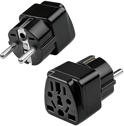 2 Stück Steckdosenadapter, US to EU Adapter, UK to EU Adapter, Internationaler Universal Adapters,Stecker Adapter China für Deutschland, USA, UK, Schweiz, China,usw