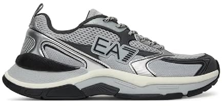EA7 Emporio Armani Predator Herren-Sneaker X8X249XK446 8056643451930-45, Triple White Silver, 43 EU