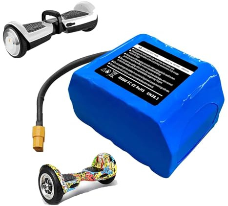 JHKJ Batteria al Litio di Ricambio per Hoverboard da 25,2 V 29,4 V 4000 mAh con connettore XT60. Pacco batterie al Litio da 24 V 4 Ah per monopattini autobilanciati a 2 Ruote.