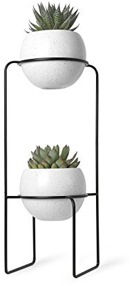 Umbra Nesta ZWEISTUFIGER PFLANZENHALTER Weiss/SCHWARZ, Metall, 69 x 31 x 22 cm
