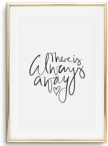 Tales by Jen Kunstdruck, Sprüche Poster: There is always a way | Stilvolles Premium Poster auf hochwertigem Papier | Moderne Wohnzimmer Deko, schwarz weißes Handlettering Bild | Ohne Bilderrahmen