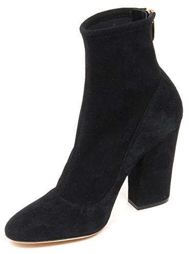 Sergio Rossi E4738 Tronchetto Donna Black Scarpe Suede Stretch Boot Shoe Woman [35]