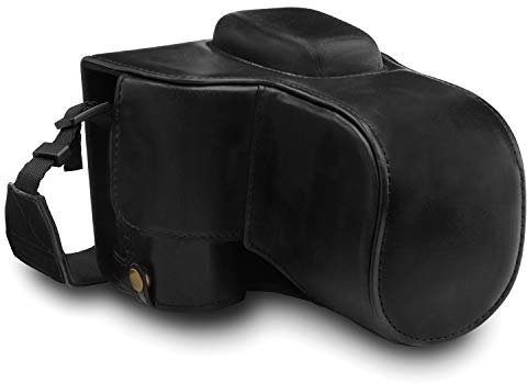MegaGear MG1535 Nikon D3500 Ever Ready Leather Camera Case and Strap - Black