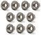 M12 Tuerca de brida hexagonal de acero inoxidable 304 (Paquete de 10)