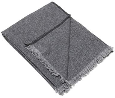 WoolMe Wollschal Damen Salvatore 130x180 cm - 100% Merino Wolle Schal Damen - XXL Schal Damen Winter Kuschelig - 100% Merino Wolle - Grau