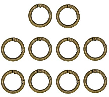 dailymall 10 Stücke Verdicken Verchromt 25mm Runde Kreis Karabiner Karabinerhaken - Bronze