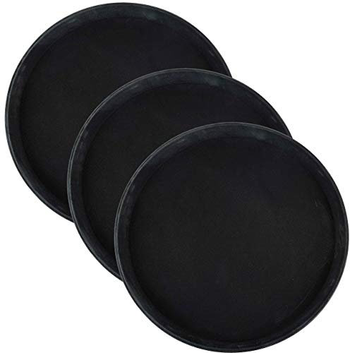 Winco TFG-14K Tablett aus Fiberglas mit rutschfester Oberfläche, 35,6 cm, Schwarz