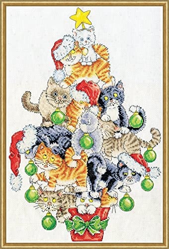 Design Works Crafts Kreuzstich Stickpackung Weihnachtskatzenbaum, Zählmuster