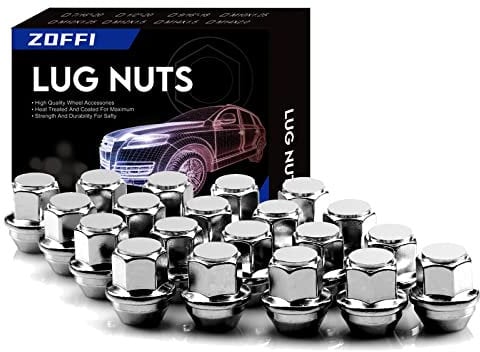 Zoffi Dadi per ruote M12 x 1,5, cromati, OEM, stile fabbrica, per la maggior parte di Ford Fiesta, Focus, Fusion, 20 pz., a fondo chiuso