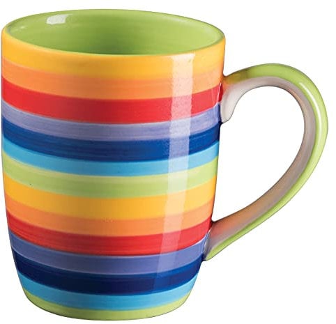 Purity Style Hand Painted Rainbow Horizontal Stripe Mug