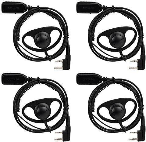 Retevis VOX Walkie Talkie Headset Earpiece, Hands Free Headphone, Soft Ear Hook Two Way Radio Headset with Mic 2 Pin Compatible with RT619 RT622 RT24 RT27 RT668 RT28 Two Way Radio(4 Pcs)