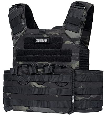 OneTigris Plattenträger PLPC Taktische Weste - Version 2.0 Plate Carrier Airsoft Weste Brustschützer für CS Airsoft Paintball Softair Polizei