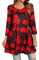 Enmain T Shirt Damen Langarm Bluse Tunika Casual Elegante Locker Longshirt Blumen Rundhals Longline Oberteile 3/4 ärmel Top Tunika für Damen XXXL