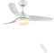 CJOY Ventilatore da Soffitto con Luce e Telecomando, 132cm Ventilatore da Soffitto Bianco Brillante Reversible Motore CC Ventilatores da Soffitto Dimmerabile LED, 3 Temperature di Colore, Timer
