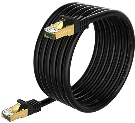 VOSGA Cable Ethernet Cat6 de red de Internet LAN, cable de red para computadora, cable Ethernet Cat 6, más rápido que Cat5e/Cat5 (90 m, negro)
