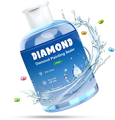 GHHKUD Diamond Painting Versiegelung 150ml - Diamant Painting Zubehör für Strahlend Glitzernde Bilder - Diamond Painting Kleber mit Bürste,Transparente Schutz Versiegelung für Diamond Painting&Puzzle