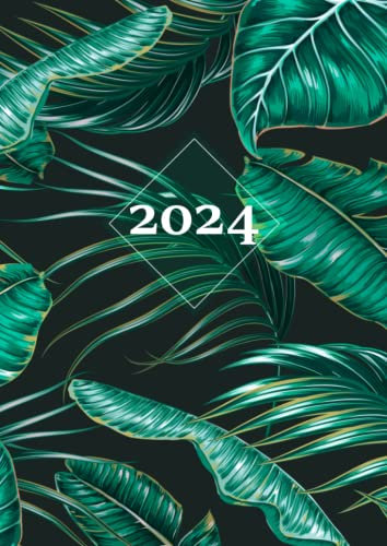 2024: Terminkalender mit Uhrzeiten 5 bis 23h Tag | 1 Woche auf 2 Seiten mit Zeit | A4 Wochenplaner mit Zeiteinteilung | Kalenderbuch Planer Organizer ... Jahresplaner | Soft-Cover Tropical