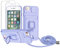 Zallagre Cordon de Coque Compatible avec iPhone 6 Plus/6S Plus/7 Plus/8 Plus,[2 Pièces] Verre Trempé,Lentille Coulissante Couverture,360 Degrés Bague Rotatif Support,Fentes pour Cartes-Violet