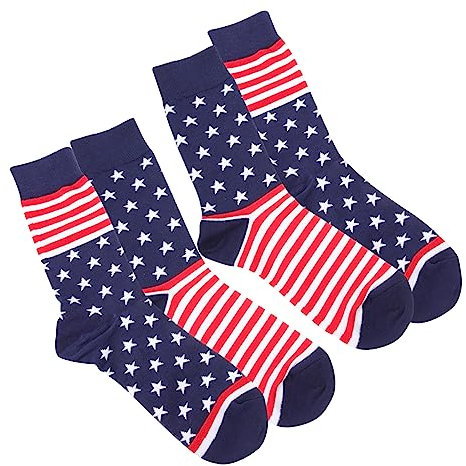 BESPORTBLE 2 Paar Socken Lustige Herrensocken Damensocken Usa-Socken Röhrensocken Für Frauen Freiheitssocken Strümpfe Mit Amerikanischer Flagge Sportsocken Baumwollsocken