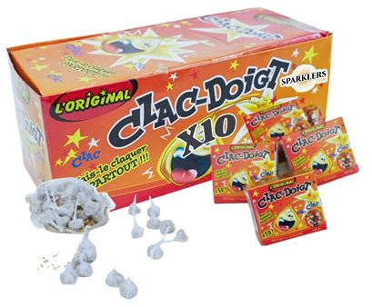 SPARKLERS CLUB Set di 10 Clac Dita Petardo da gettare, ideale per i tuoi eventi tra amici o famiglie, per bambini e adulti, effetto e atmosfera festiva garantita - Categoria F1