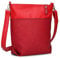 Zwei Damen Umhängetasche Jana J12 Crossbody Bag 9 L Handtasche Bicolor Canvas-Stil passender Kosmetikbeutel extra Schultergurt & Schlüsselband, Schultertasche DIN-A4 passend (cherry)