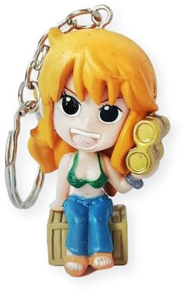 Distrigeek Schlüsselanhänger Nami 3D PVC Figur Anhänger für Damen Herren Originelle Geschenkidee, mehrfarbig, One size