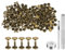 QUARKZMAN 100 Juegos Remaches de Cuero 8 x 7mm de Metal con Doble Tapa Broches de Presión y Herramientas de Instalación para Manualidades En Cuero Reparación y Decoración Bronce