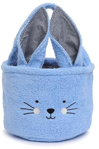 Osterkorb Kinder mit Henkel, Osterkörbchen Osterhasen, Osternester zum Befüllen, Osternest Basteln Hase, Körbchen Ostern, Ostern Geschenktüten, Osterdeko Osterkörbe Bastelsachen Deko Farbe Korb (Blau)