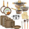 NutriChef Batterie de Cuisine 22 Pièces Marbre Noir – Casseroles, Poêles Antiadhésives et Ustensiles Résistants à la Chaleur – Collection Pro