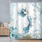 Newsely Meerjungfrauen-Duschvorhang, 152,4 x 183,9 cm, nautisches blaues Meer, Ozean, Oktopus, Küste, Koralle, Unterwasserfisch, Muschel, Quallen, blaugrün, Badezimmer-Set, Mädchen, wasserdicht,