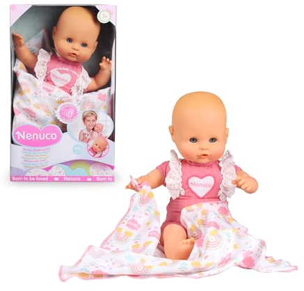Nenuco, Haben Sie Schlaf? - Weiche Puppe mit schlafenden Augen, die durch Drücken ihres Darms Babygeräusche ausstrahlt, inklusive Einer Decke (Famosa NFN89000)