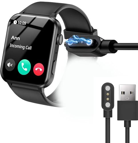 Blueshaweu Ladekabel Kompatibel mit R30 Pro 1,85'' Smartwatch, Kabel Ladegerät Ladestaion für IOWODO R30 Pro/Blackview R30 Pro/FeipuQu R30 Pro Smartwatch (schwarz)