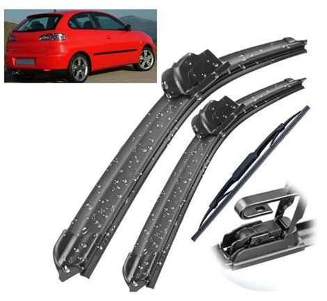 Escobillas de limpiaparabrisas Para Seat Ibiza 2002-2005 Limpiaparabrisas Delantero Y Trasero Juego De Escobillas Limpiaparabrisas Ventana Cepillos Para Lluvia